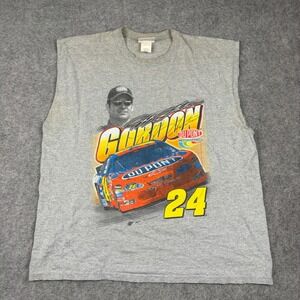 Winners Circle Nascar Jeff Gordon Shirt Mens XL Gray Sleeveless Racing Graphic